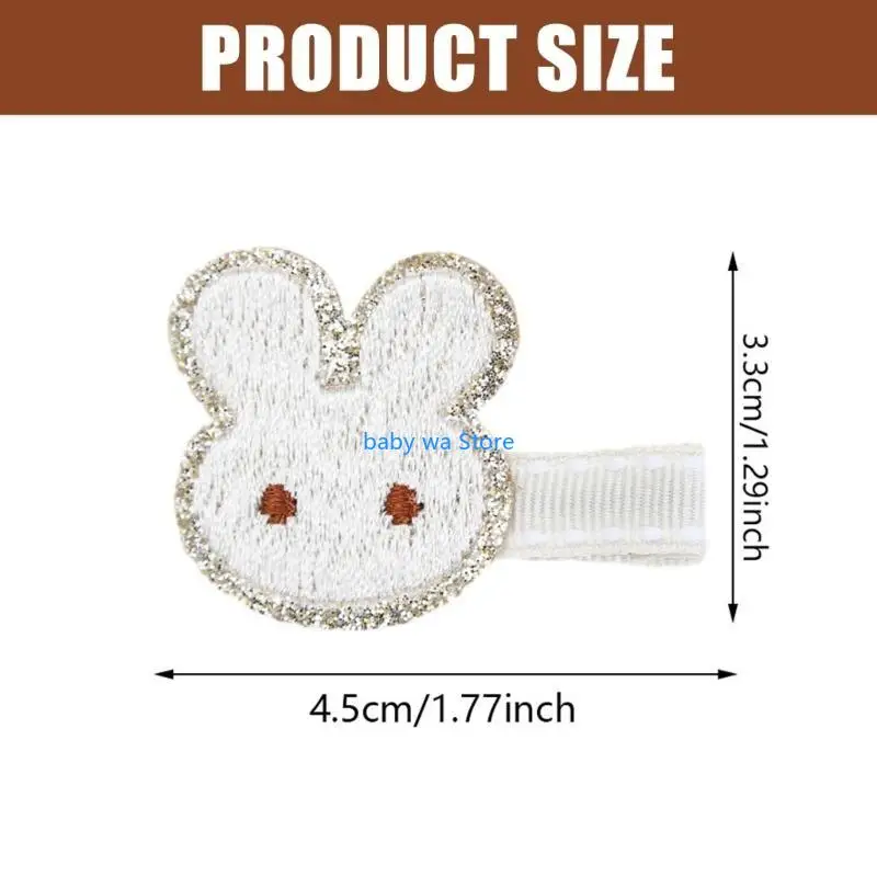 لطيف مطرزة أرنب مقاطع الشعر عقد قوي دبوس الشعر موضة إكسسوارات الشعر للأطفال أطفال أغطية الرأس الأنيقة 4XBD #6