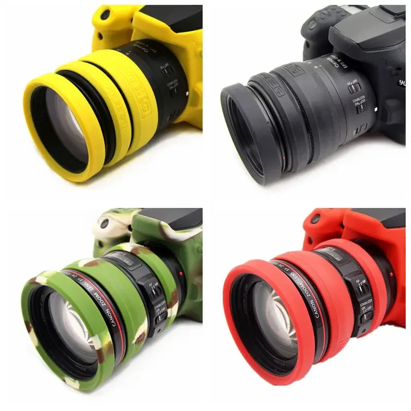 For DSLR Camera 52-77mm caliber Lens Ring 3in1 Silicone Lens Front Ring & Focus Ring & Zoom Ring & Ring Rubber Band Protective c