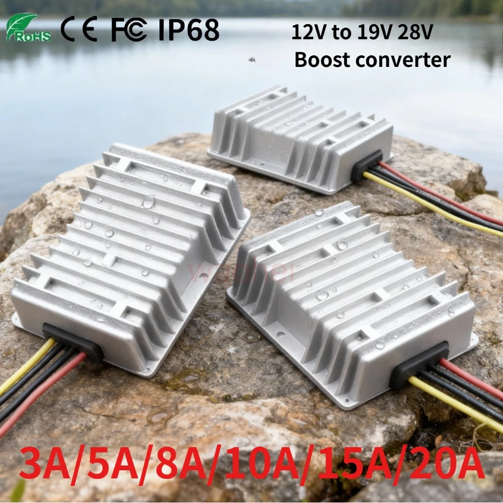 

12V to 19V 28V 3A 5A 8A 10A 15A 20A DC to DC Boost Converter Stabilizer Voltage Regulator Step-up Power Module for Car Reliable