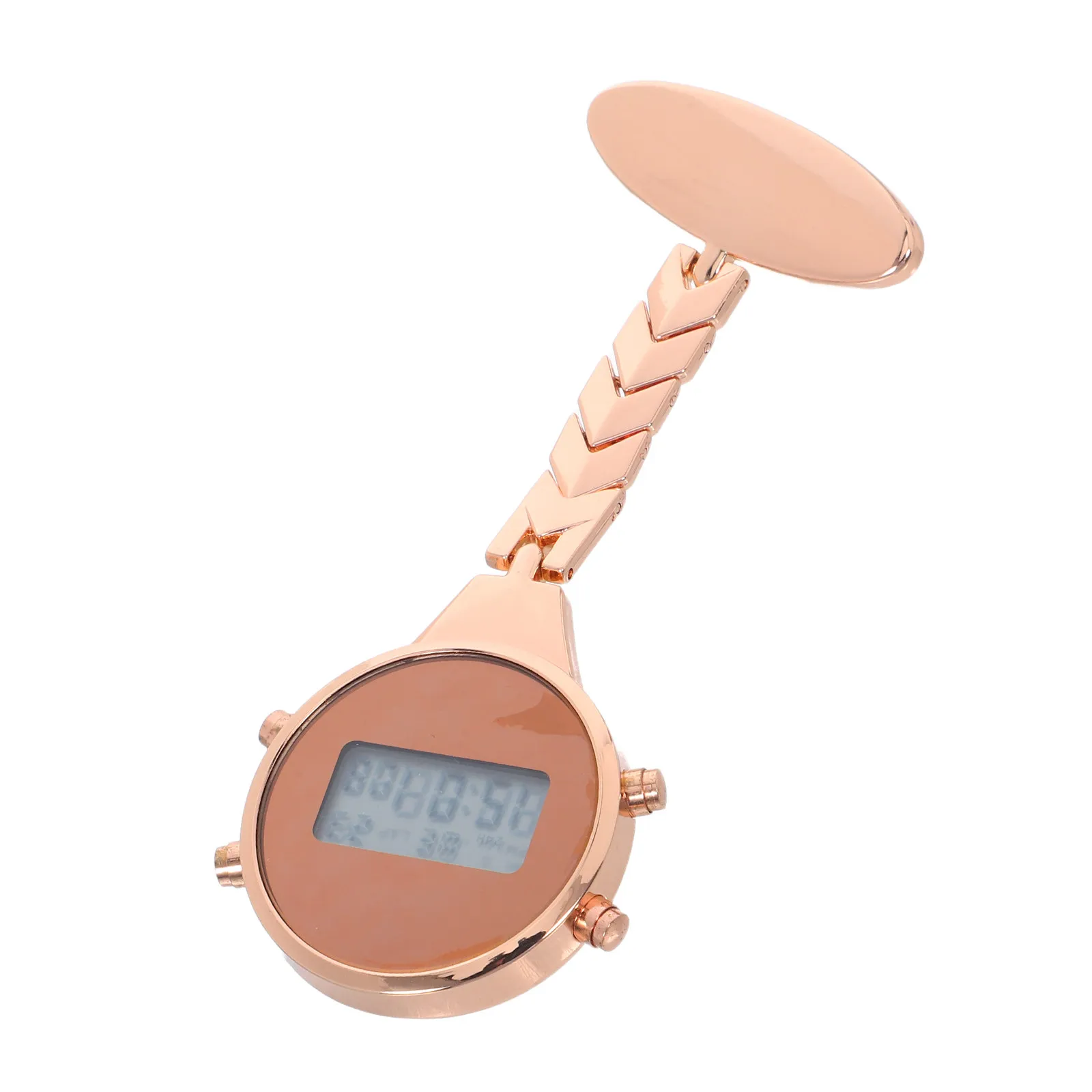 Electronic Nurse Digital Watch Alloy Pocket Watch Lapel Pin Display Date Week Unisex Doctor Nurse Gift Alloy Watches