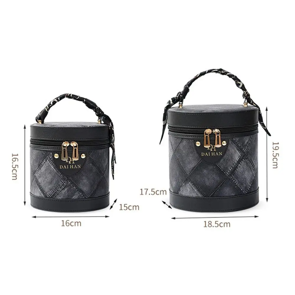 Maillard Color Bucket Bag Makeup Case Large Capacity Makeup Bag Multi-functional Waterproof Handbag