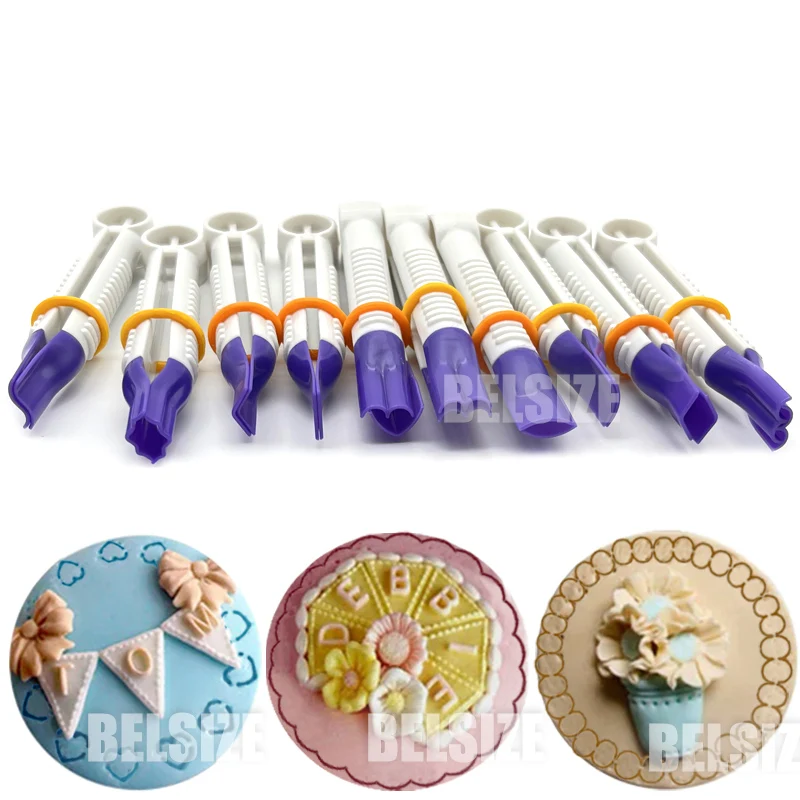 10pcs Cake Crimper Fondant Cake Clips Set Cake Decoratng Tools Flower Lace Edge Clip Lace Clip Cookie Cutters Baking Accessories