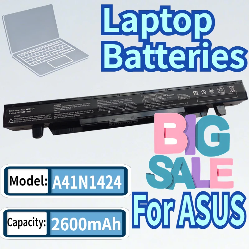 

15V 2600mAh For ASUS A41N1424 ZX50 ZX51J GL552 GL552V/VW/J/JX Notebook Battery