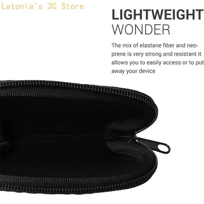 Compactly Black Mouse Storage Bag With Smooth Zippered Closure Shockproof Lightweighted Design X3UB