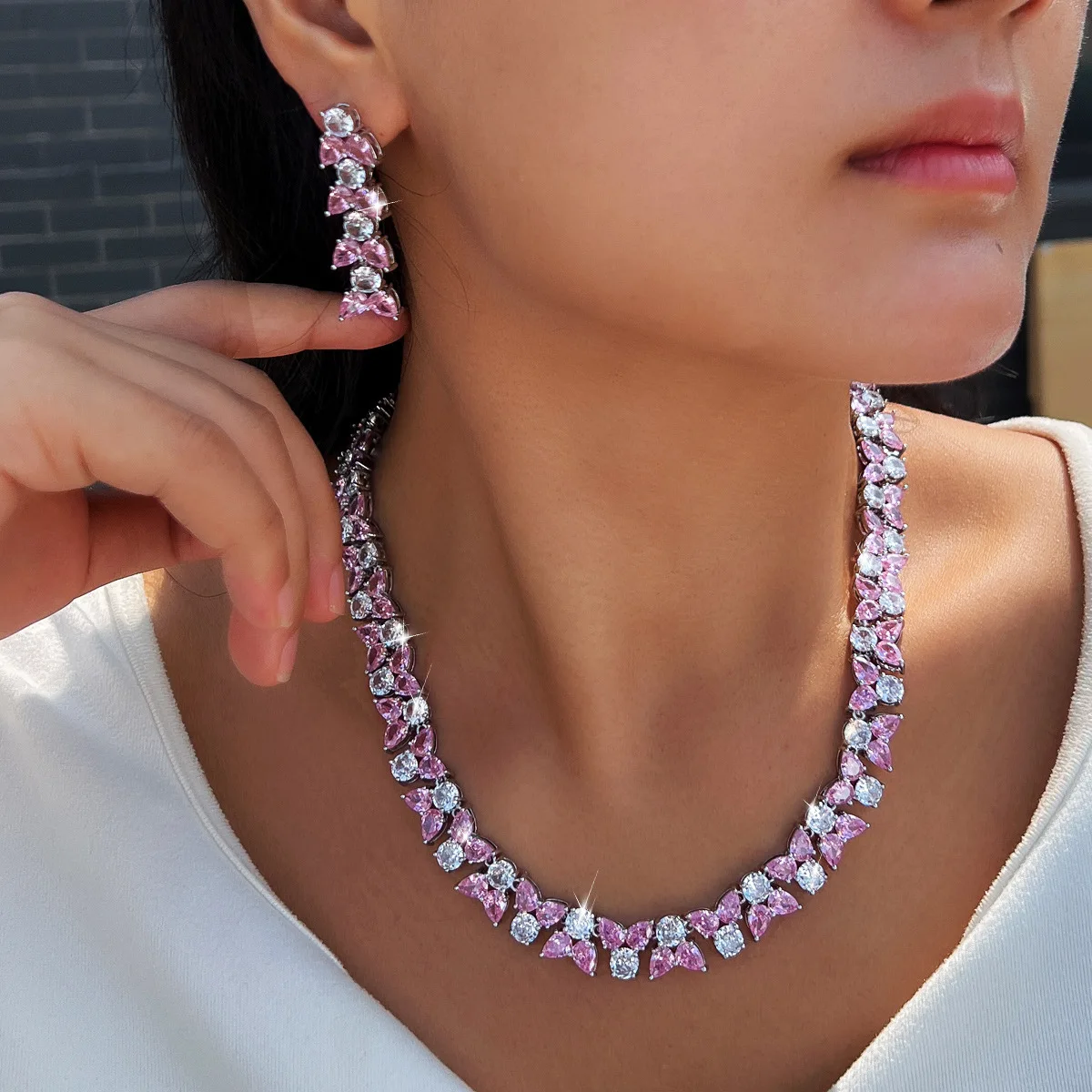 bridal-sparkling-cubic-zirconia-choker-necklace-matching-earrings-formal-occasion-jewelry-set-wedding-party-fashion-accessories