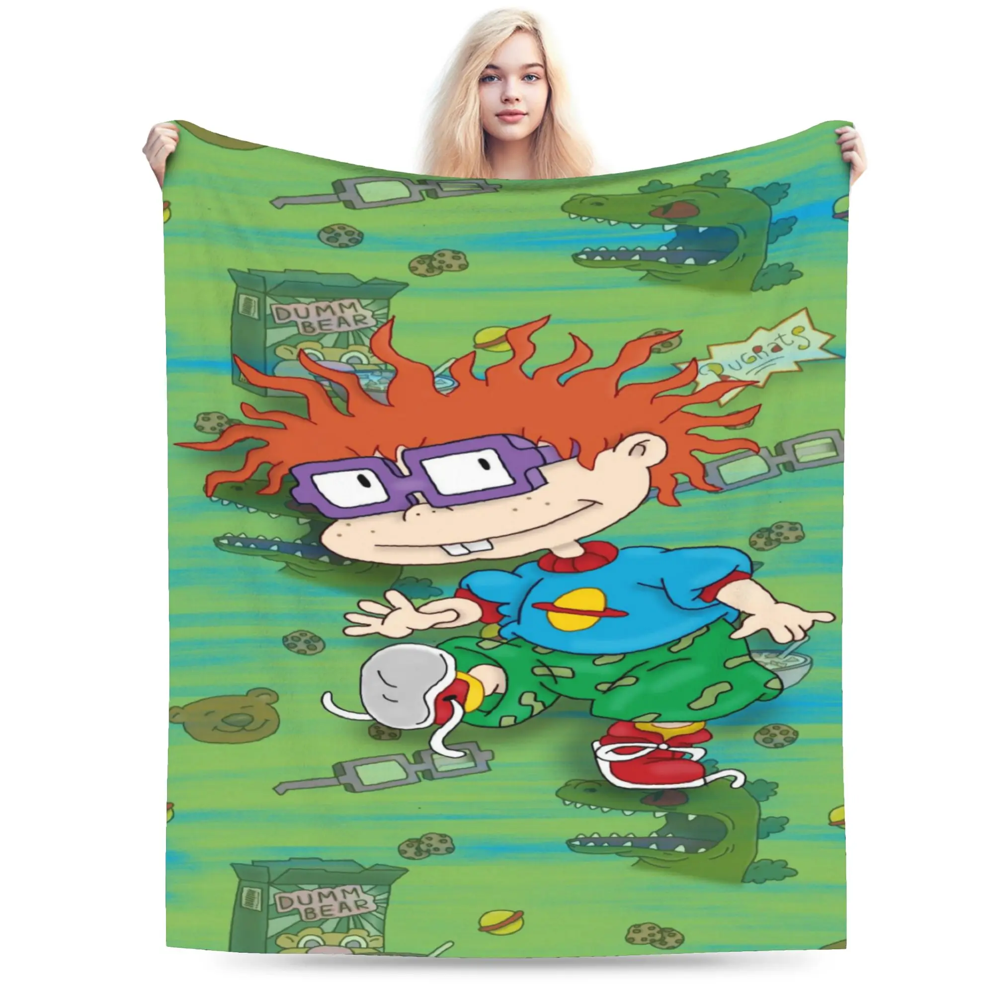 Super Soft Cartoon R-Rugrats Throw Blanket Premium Fleece Flannel Lightweight  Bed Blanket Super Cozy Bedspread All Season Use