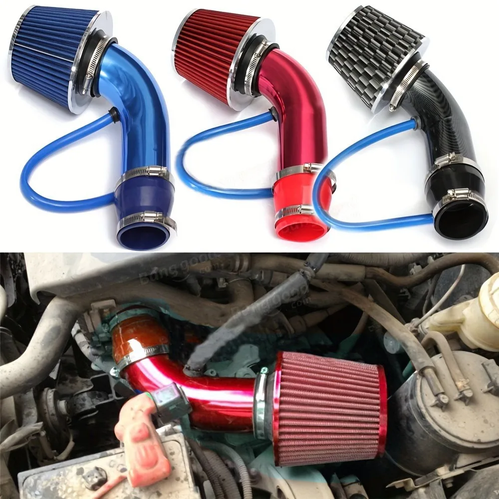 Automotive Cold Air Intake Set Aluminum Tube Set Universal 76mm/3inch Mushroom