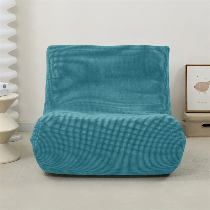 Elastic All Inclusive Single Sofa Cover Fleece Solid Color Waffle Soft Comfortable Dustproof Lazy Sofa Cover Couch Protectors