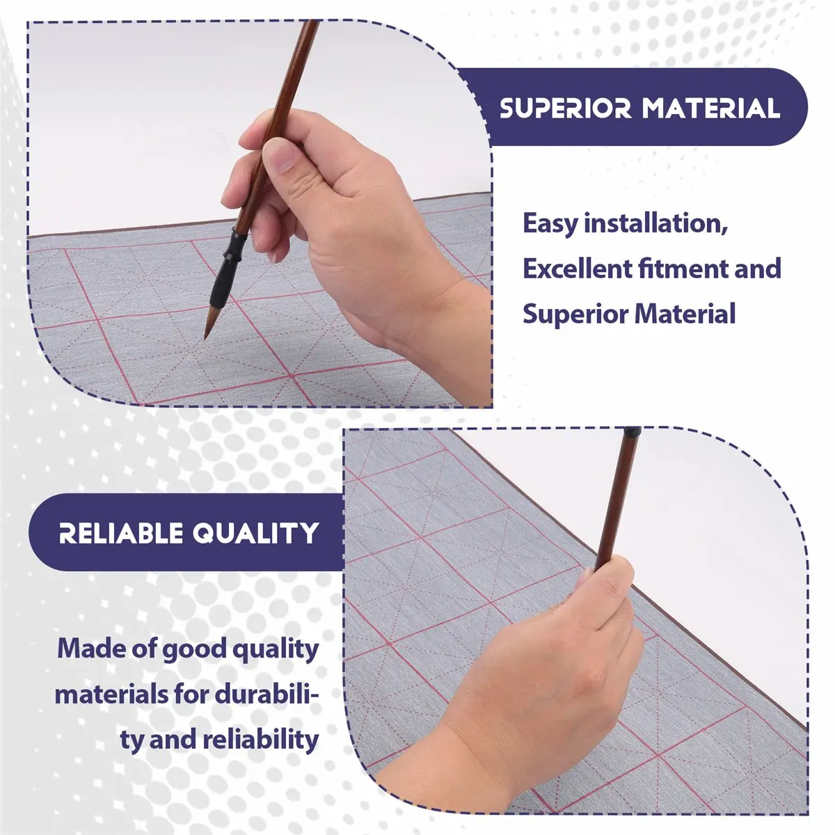 ABNH Reusable Water Writing Magic Cloth Inkless Chinese Calligraphy Set of 3 Traditional Calligraphy Writing Brush Pens Set 1