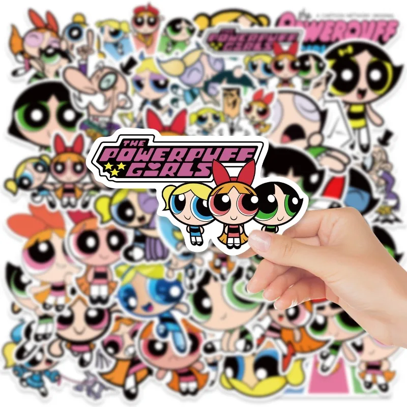 

40PCS Anime The Powerpuff and Girls Series Doodle Sticker Kawaii Cartoon Character Printing Water Cup Luggage Waterproof Sticker