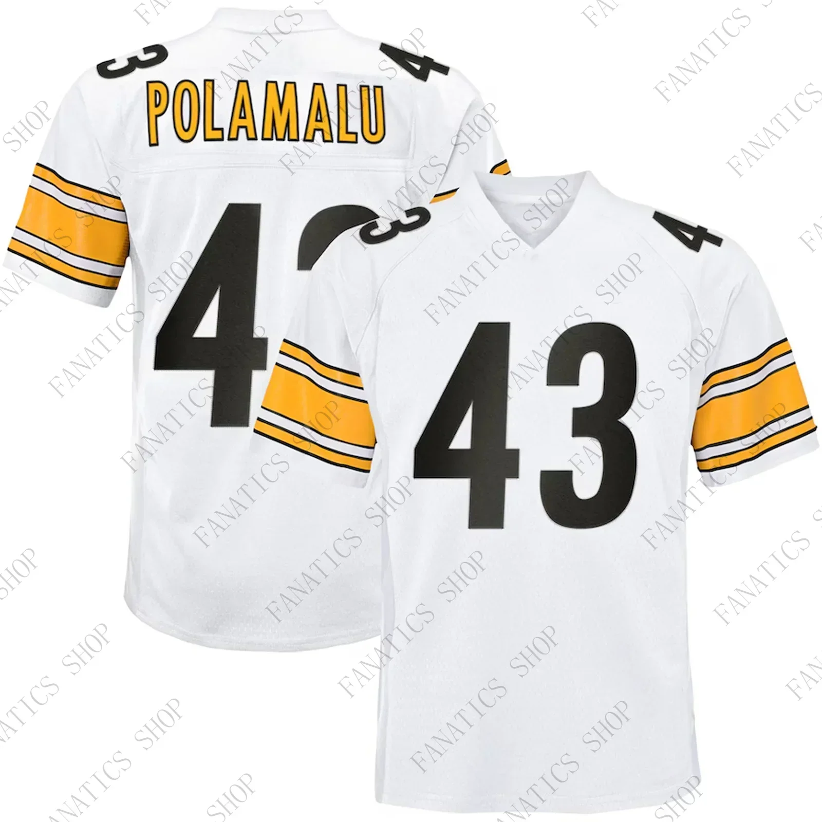 Newest Arrival Summer Troy Polamalu Steelers Retired Player  Rugby Jersey #43 Training Jersey Rugby Uniform for Adult&Kid