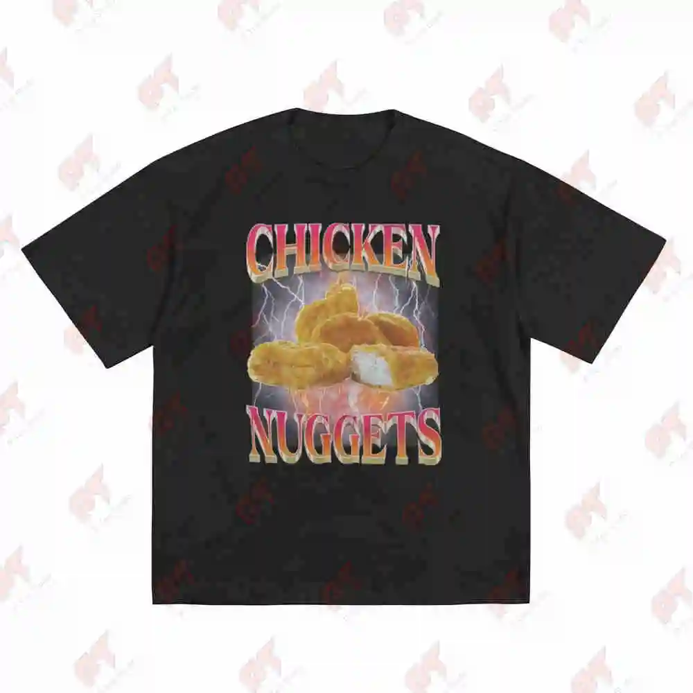 Funny Chicken Nuggets Vintage Meme Hip Hop Gothic Short Sleeve Tee 100% Cotton T-Shirt