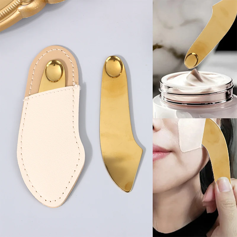 Stainless Steel Foundation Spatula Mask And Eye Cream Spoons Multi-Functional Facial Scraping Gold Color Beauty Skin Care Tools