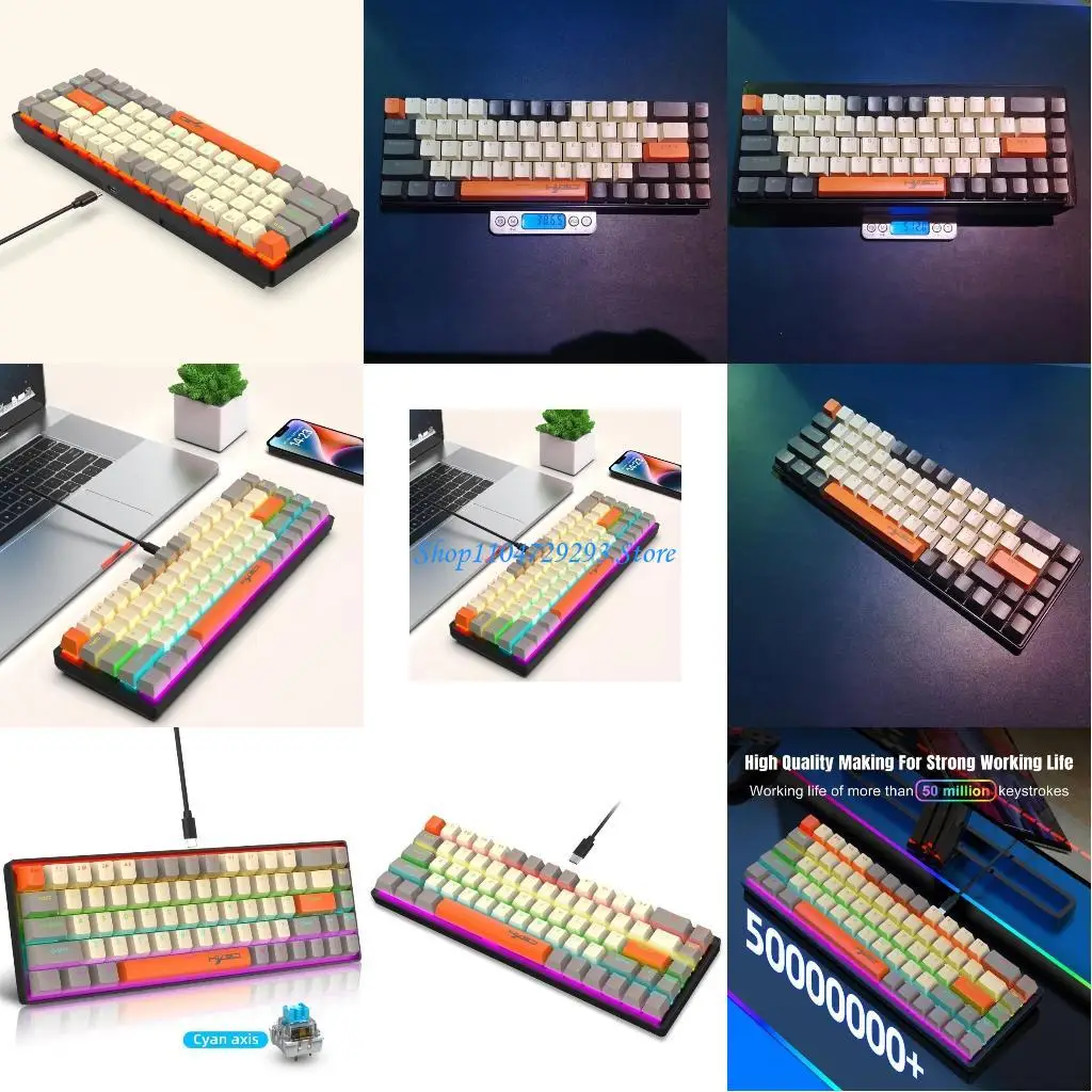 

Y2GD Gaming Keyboard Full Size RGB Backlits Computer Keyboard Corded Keyboard for PC