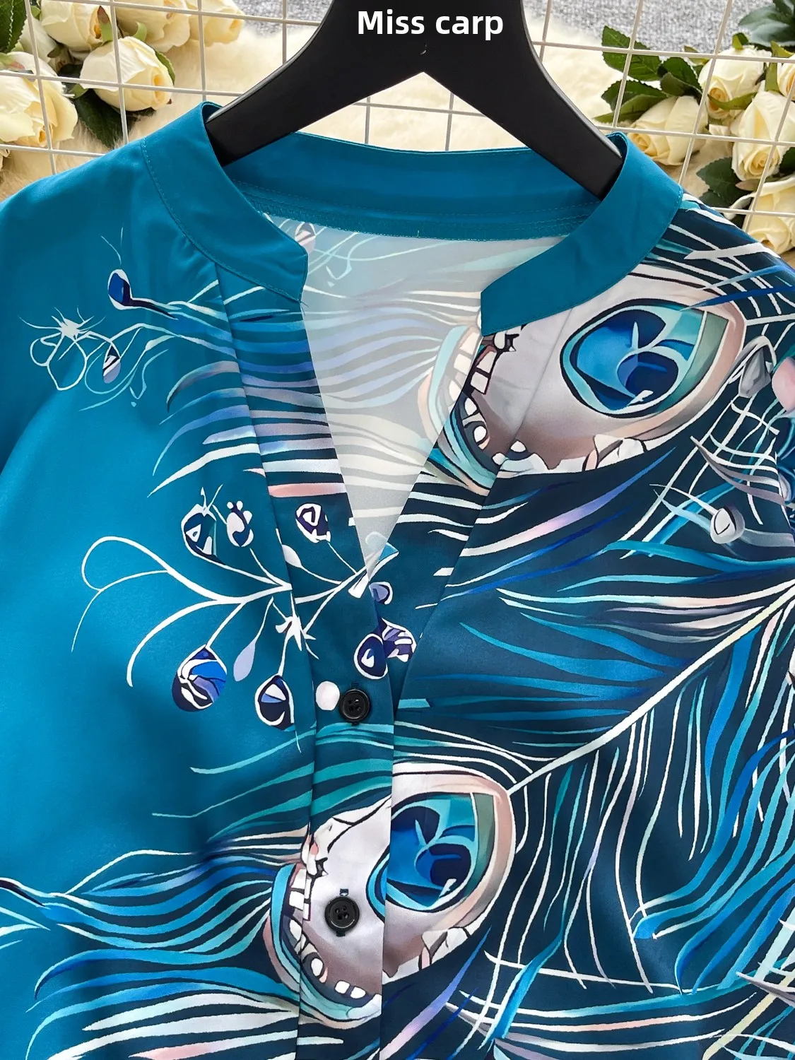 

Casual Commute Sle Women's irt Summer 2025 V-Ne ort Sve Loose Fit Printed Top Versatile Faionable Breathable Pol...