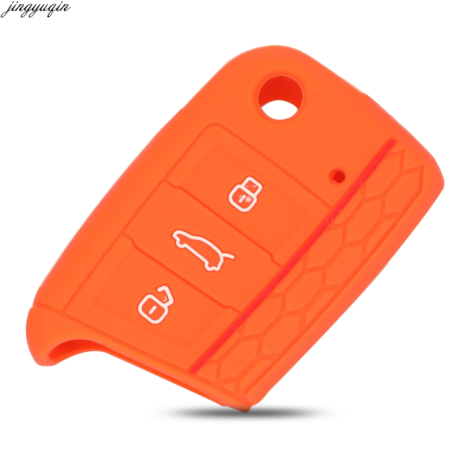 Jingyuqin 3BT Silicone Car Key Cover Case For VW Volkswagen Polo Golf 7 mk7 Tiguan SKODA Octavia A7 Kodiaq Karoq SEAT Ateca Leon