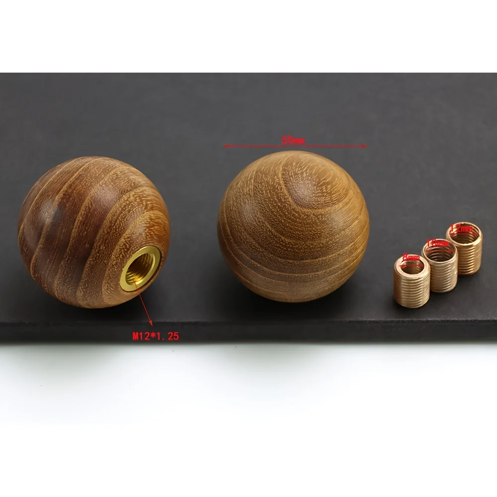 Car Modification - New Solid Wood Elm and Pearwood Gearshift Knob. General vintage Gearshift Handle - Spherical Gearshift Knob.