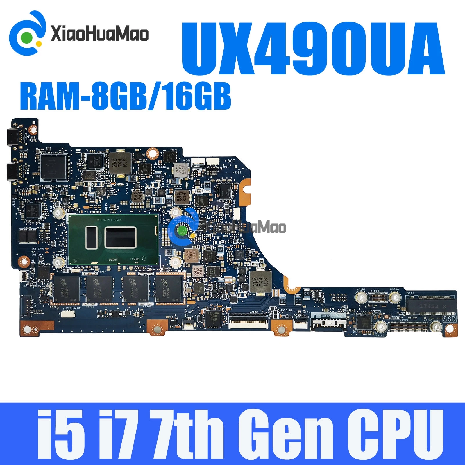 

Материнская плата UX490UA i5 i7-7th Gen CPU 8G/16GB RAM для ноутбука ASUS ZenBook UX490UAK UX490 UX490UA ux49077 ux49077 UX3490UA материнская плата