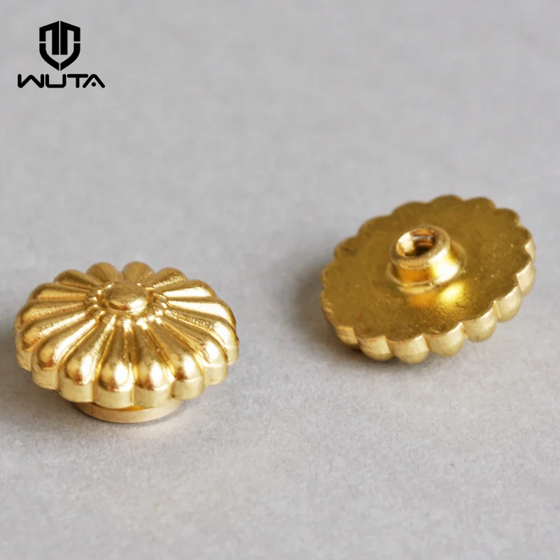 WUTA 10 Pcs 단단한 황동 국화 스크류 백 리벳 스터드 버튼 장식 DIY 가죽 공예 안장 벨트 지갑 가방 장식 썸네일 2