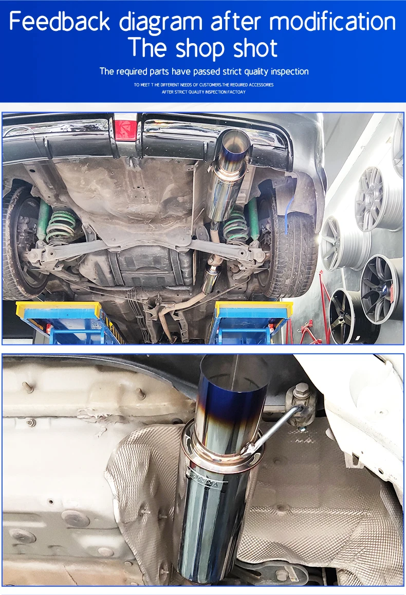 101MM Export HKS Schalldämpfer Auto-Auspuffrohr Modifikation Universelles Gerades Poliertes Edelstahl-Tuning-Auspuffrohr Endrohr – Detail 7