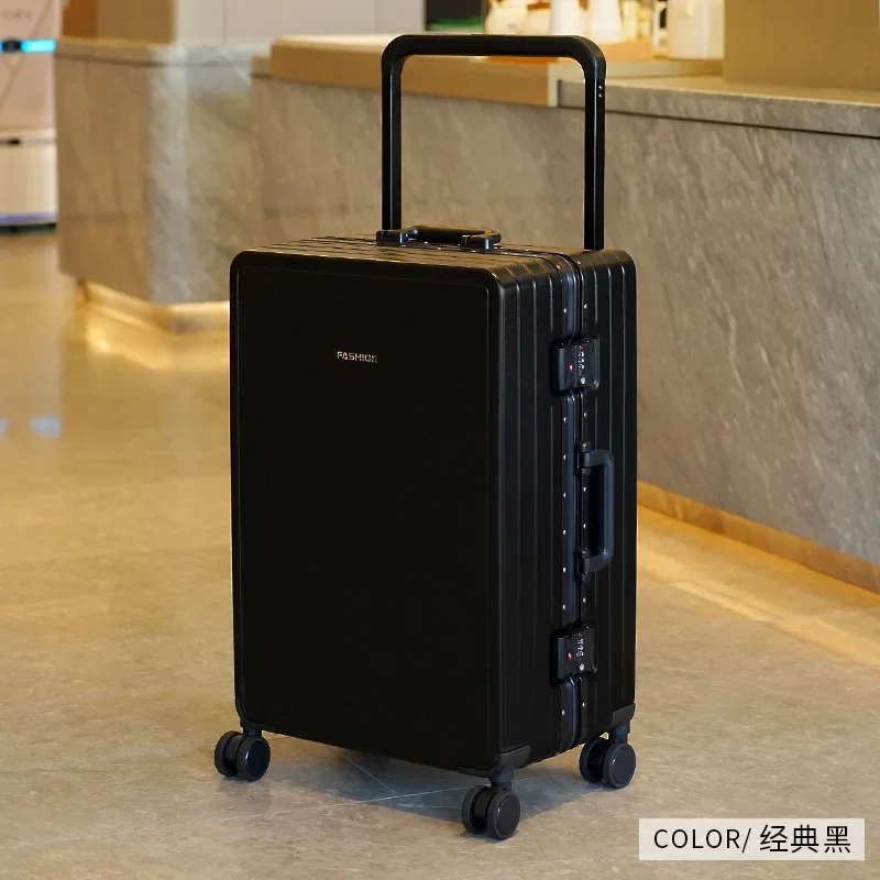 New Wide Pull Rod Rolling Luggage Ultra Light Aluminum Frame Trolley Case Travel Suitcase Large Capacity Trunk 20 Boarding Box