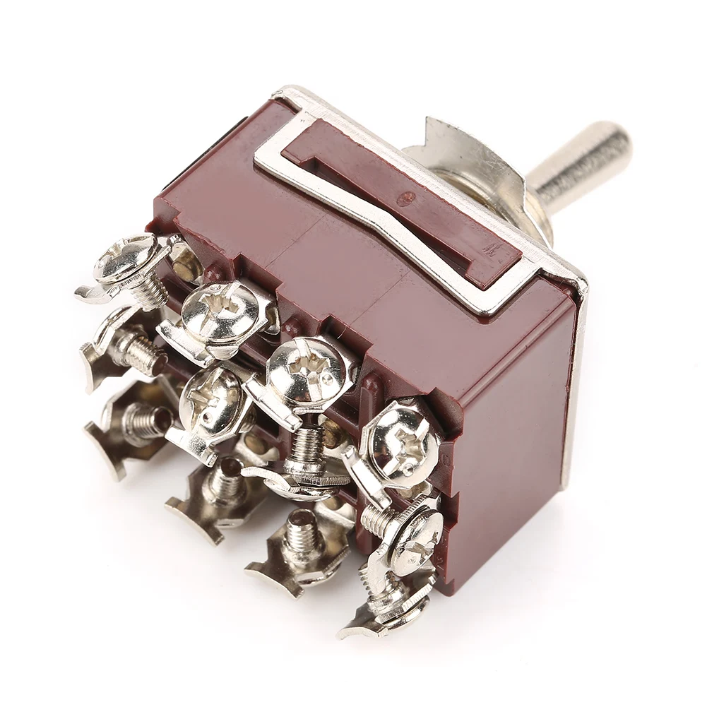 3 موقف تبديل تشغيل/إيقاف/تشغيل 3 موقف تبديل 4PDT 12 دبوس 12 مللي متر 15A/250VAC 10A/380VAC تشغيل/إيقاف/تشغيل تبديل