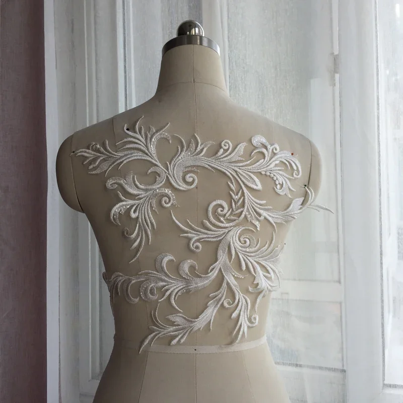 Embroidery Lace Flower Applique, Wedding Dress Patch, Dragon Pattern, DIY, RS2669