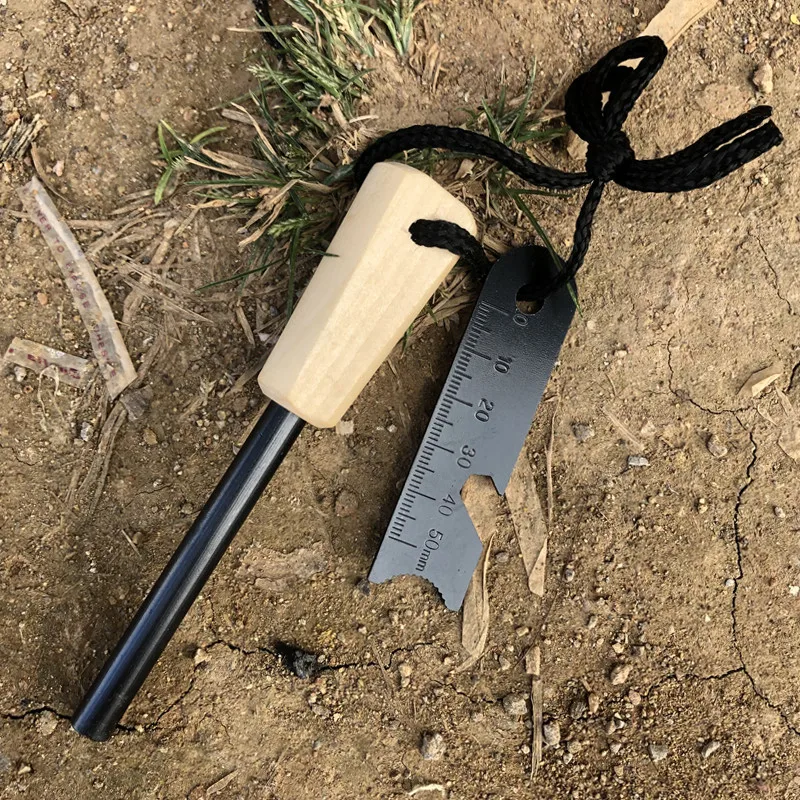 

Portable Outdoor Flint Equipped Outdoor Survival Tools Such As Magnesium Sticks Firearms Wooden Handles Waterproof Flint Stick