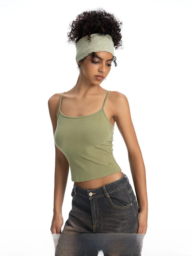 

ABMY Minimalist Multi-Color Fleece Lined Basic Camisole Tank Top Slimming Base Layer Top for Women Short Length U-Neckline