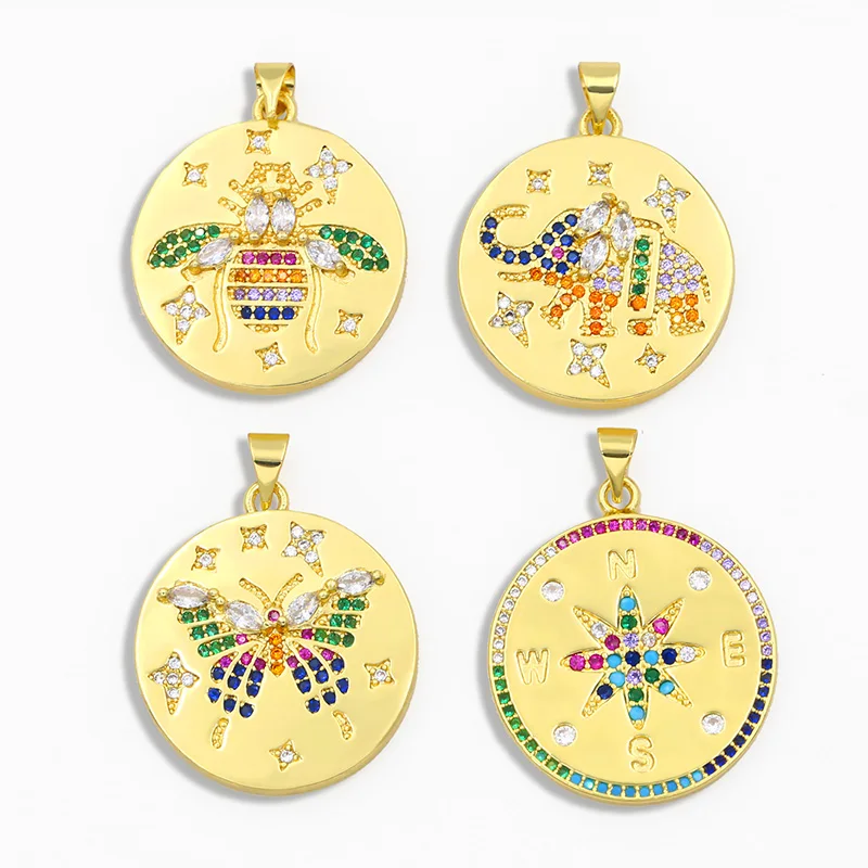 Clearance Gold Filled Butterfly Pendant Decoration For White Stone Bee Pendant CZ Nacklace  Jewelry Making Supplies Pdta020