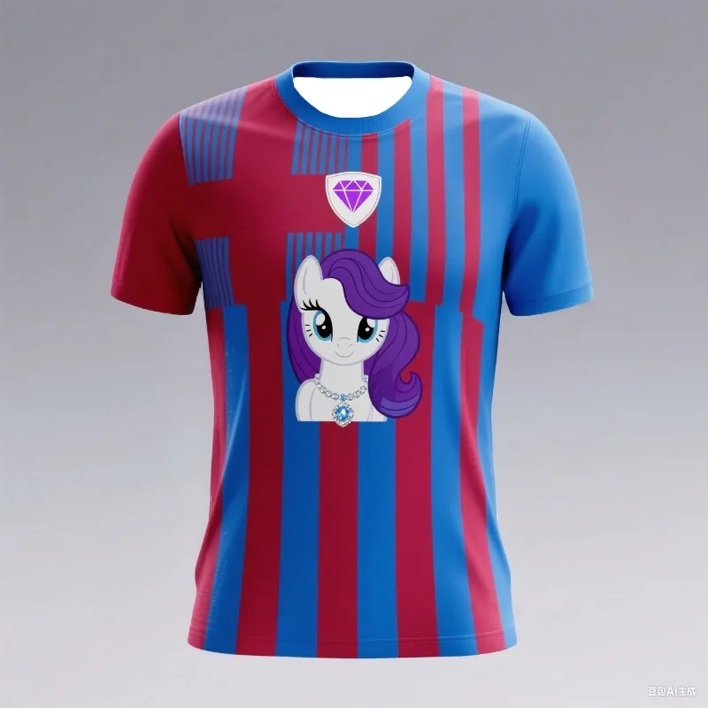 

Новинка 2025, детский размер, мужская и женская летняя модная футболка с v-образным вырезом и короткими рукавами с принтом «Маленькая Берри», футбольный костюм