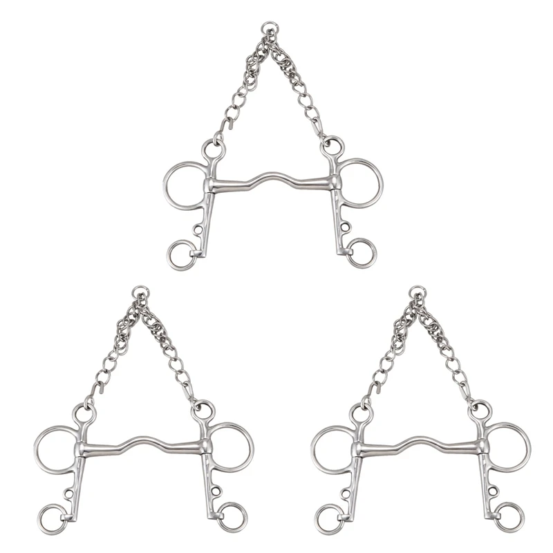 

3Pcs 127MM Horse Bits Stainless Steel Equestrian Mouthpiece Snaffle For Horse Riding Racing Halters Bit Equipment