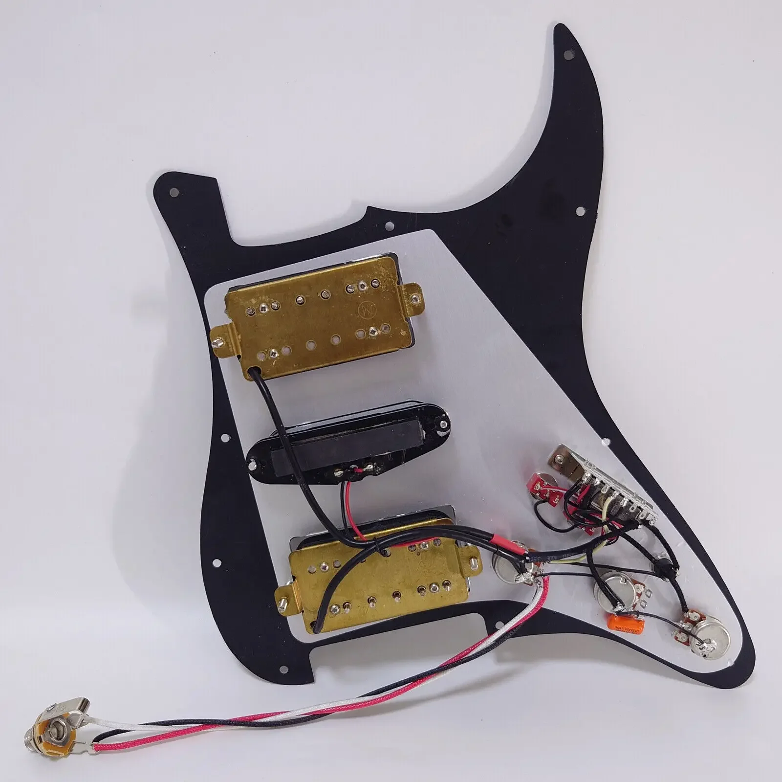 Left Hand HSH Prewired Loaded Pickguard with Humbucker Pickups Set for ST Electric Guitars Replacement Parts view 4
