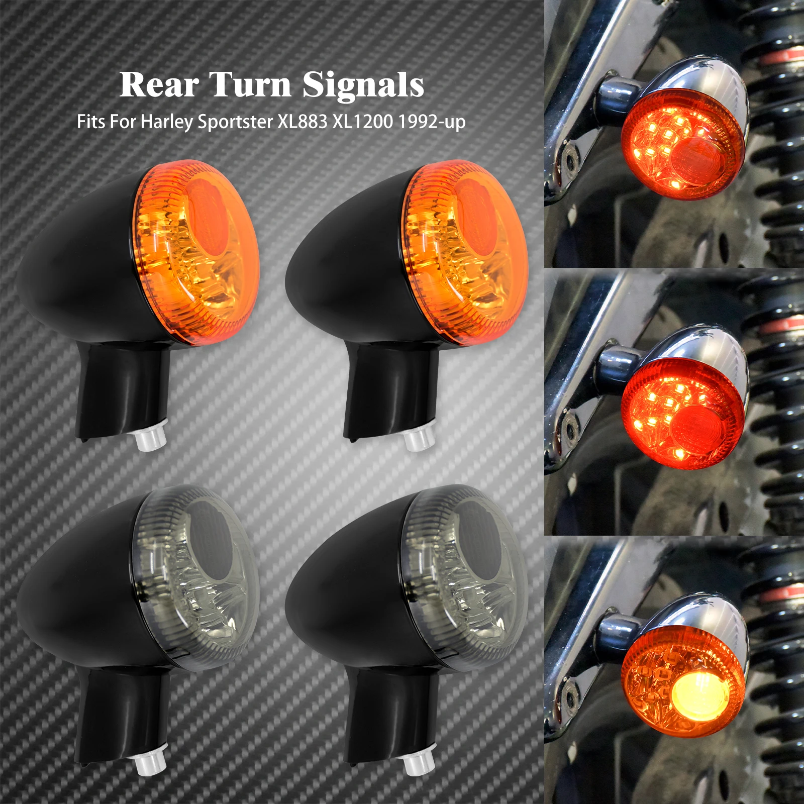 Motorcycle Rear Brake LED Turn Signal Light Indicator Running Lamp For Harley Sportster XL 883 1200 Iron Nightster 72 48 1992-22