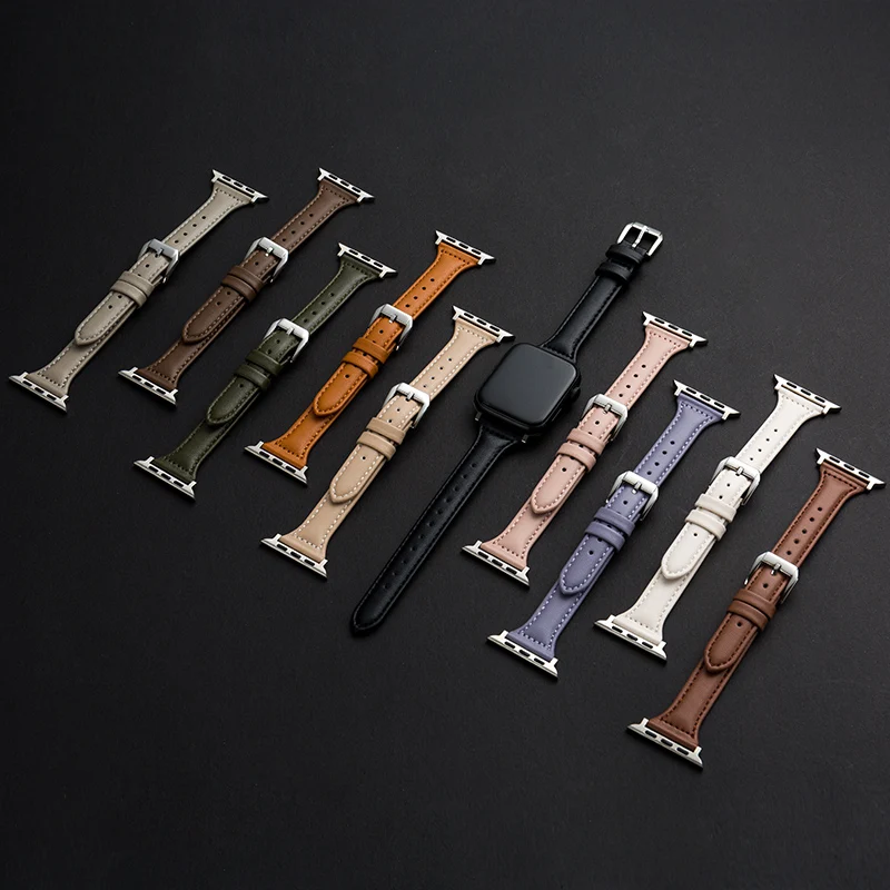 Substitute leather strap Apple Watch 8 7 6 5 4 3 Small waisted watch with 38mm 40mm 42mm 44mm 41MM 45MM iwatch