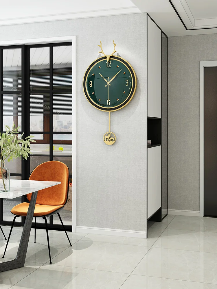 

Nordic Deer Head Clock Living Room Modern Minimalist Creative and Slightly Luxury Net Red Watch Fashion Home Clock Wall Hanging