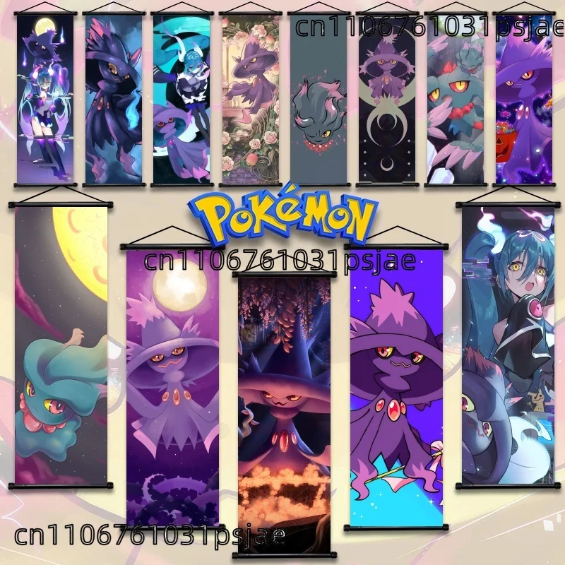 Подвесной свиток Pokemon Misdreavus Mismagius Eerie, идеальный настенный декор в стиле аниме для спальни, отличный подарок для фанатов Pokémon