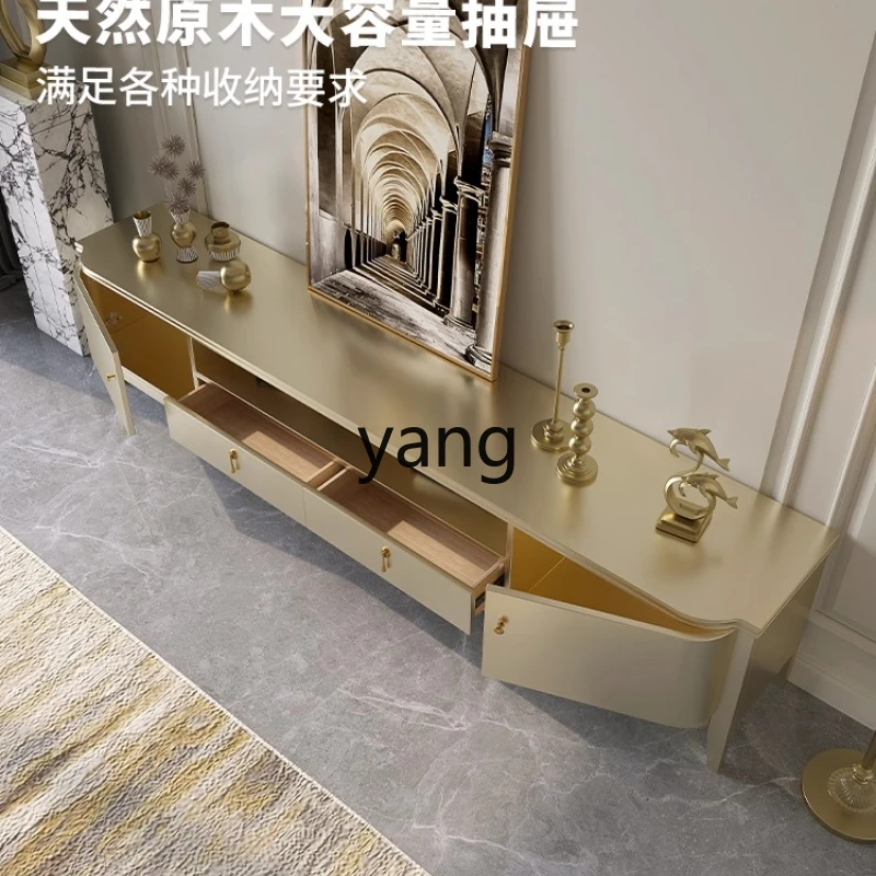 

LH living room household solid wood TV cabinet storage integrated small apartment light luxury combination