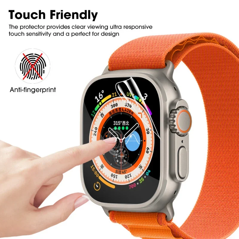 Protector Film For Apple Watch Ultra 2 49mm 9 8 7 45mm 41mm HD Screen Glass Shell Protector Film iWatch 6 5 4 SE2 44mm 42mm 40mm