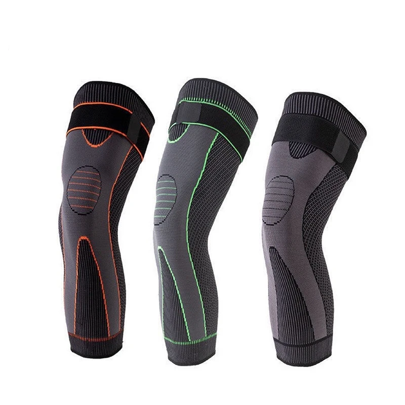 Lengthened Sports Knee Pads Warm Basketball Running Knee Pads Men\'s Women\'s Knitted Riding Long Strap Knee Pads