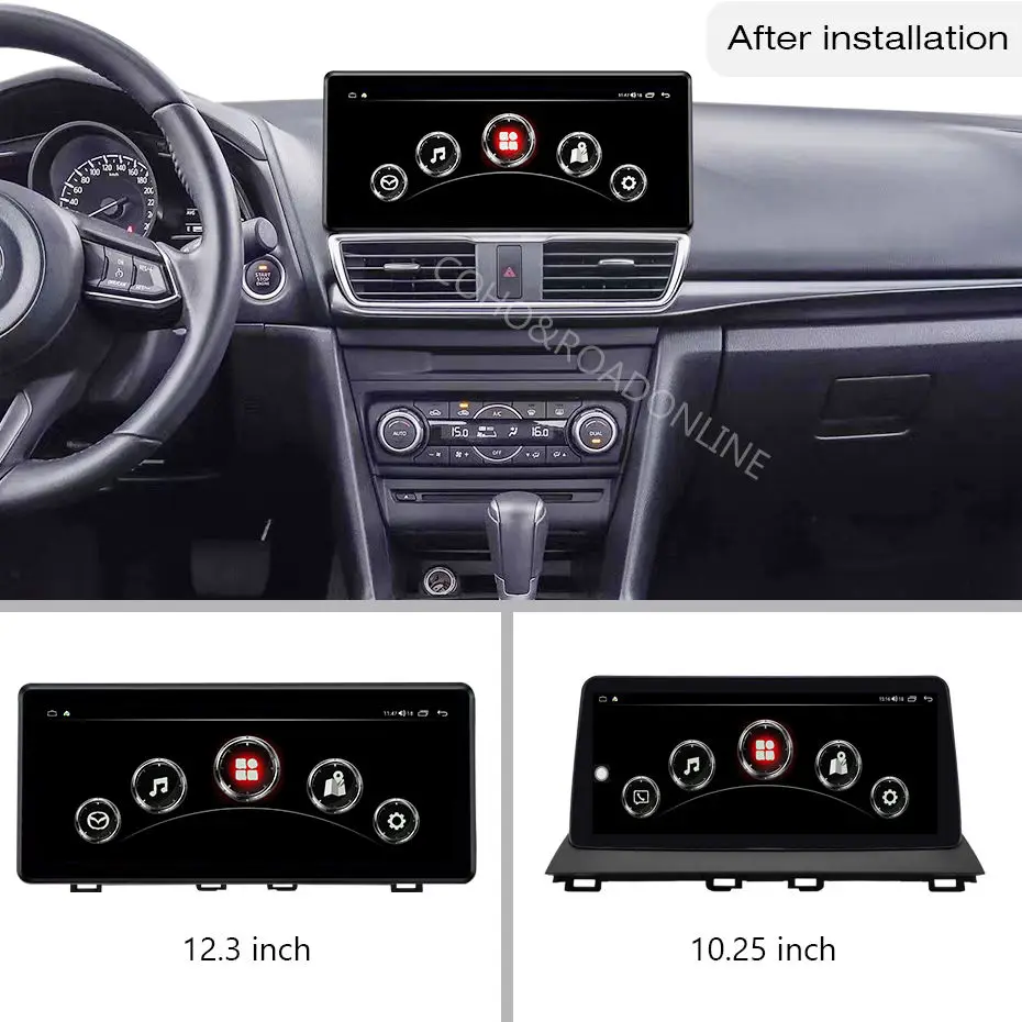 For Mazda 3 carplay 12.3" 2014-2019 QLED  Android 15 1920*720 Octa Core 8+256G  Andriod+OEM system Car Multimedia Player GPS MAP view 2