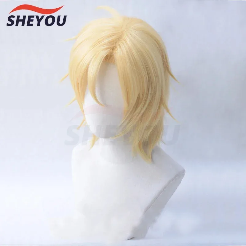 

Wiwi 123Аниме Banana Fish Ash Lynx Парики Aslan Jade Callenreese Золотой Термостойкий Hiar Синтетический Парик Для Косплея Кепка
