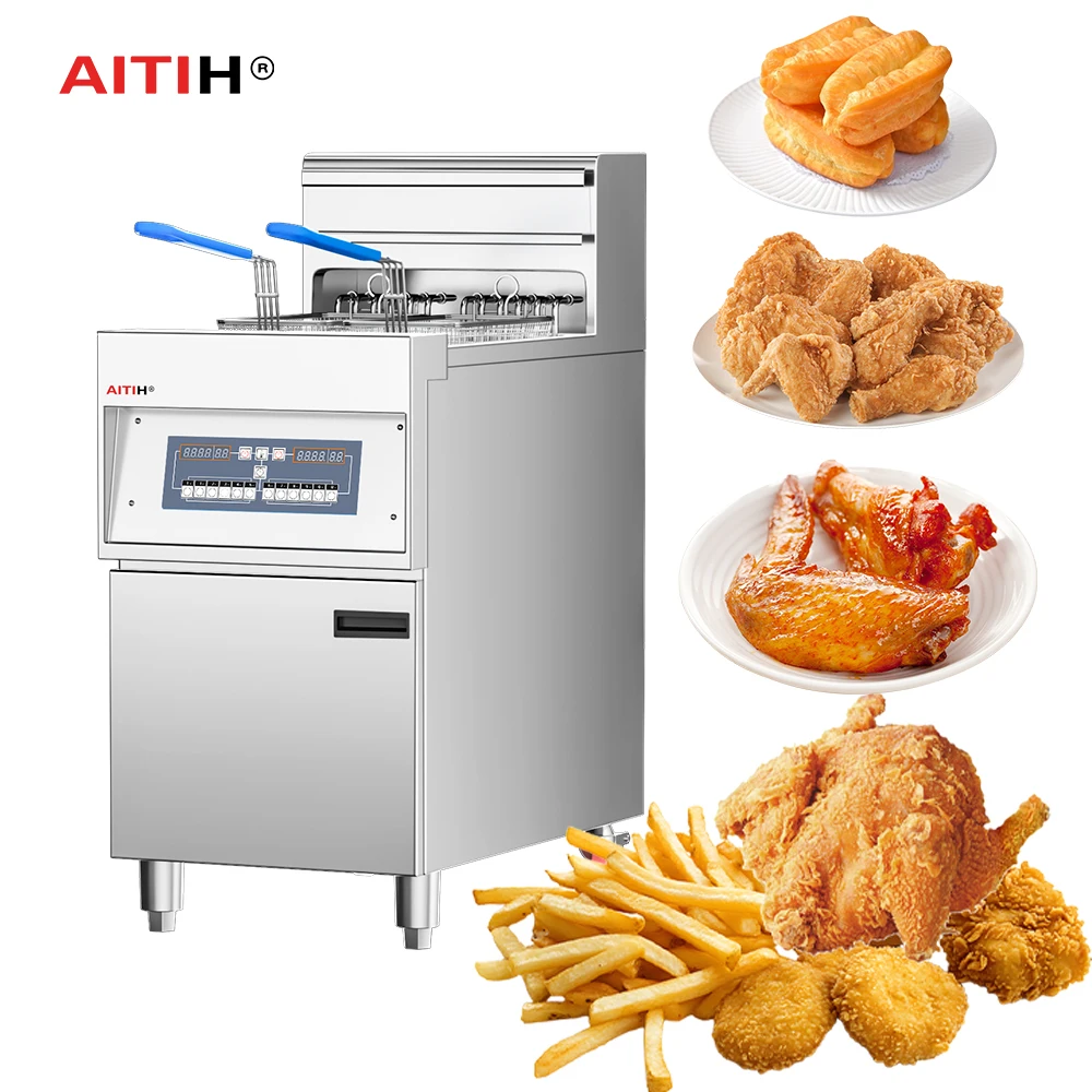 Hot Sale Large Capacity 28L Vertical Automatic Electric Deep Fryer Commercial Chicken Frying Machine