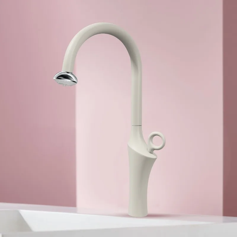 Kitchen pull-out faucet hot cold household multi-functional creative telescopic dishwasher  basin faucet anti-splashing water