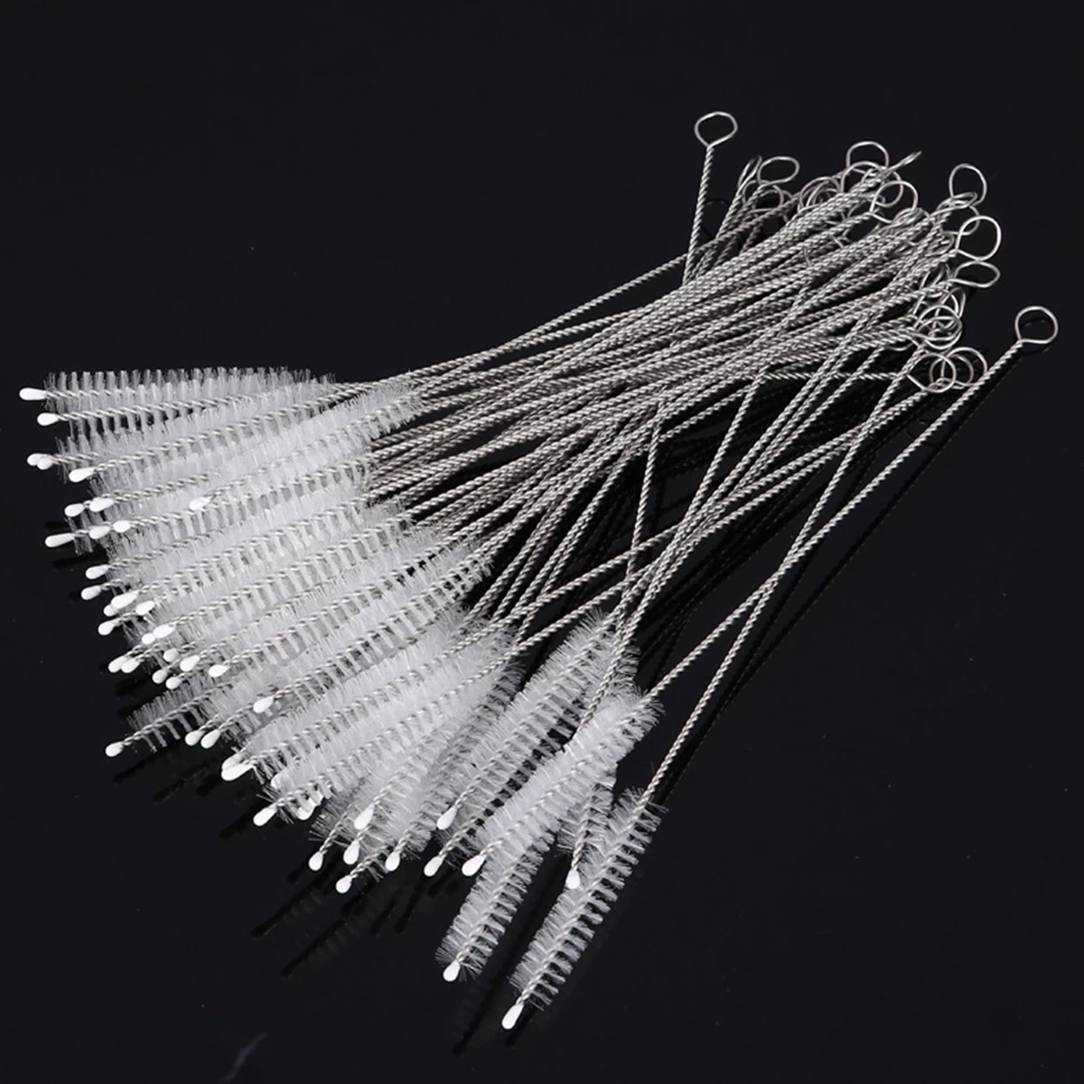 10Pcs Drinking Straw Cleaning Brush Kit Straw Tube Pipe Cleaner Stainless Steel Long Handle Cleaning Brushes for Straws