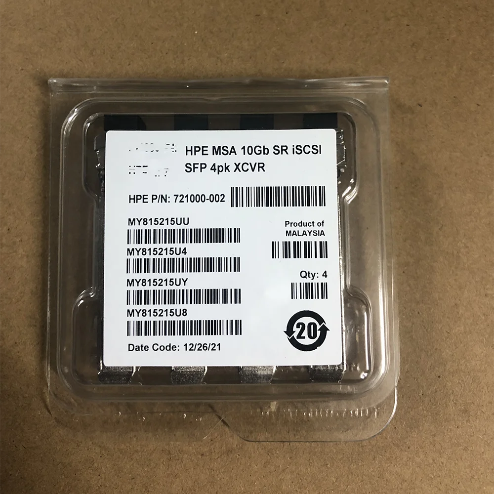 

4PCS For HPE C8R25B 721000-002 MSA2050 10GB SR iSCSI 10 Gigabit Optical Module