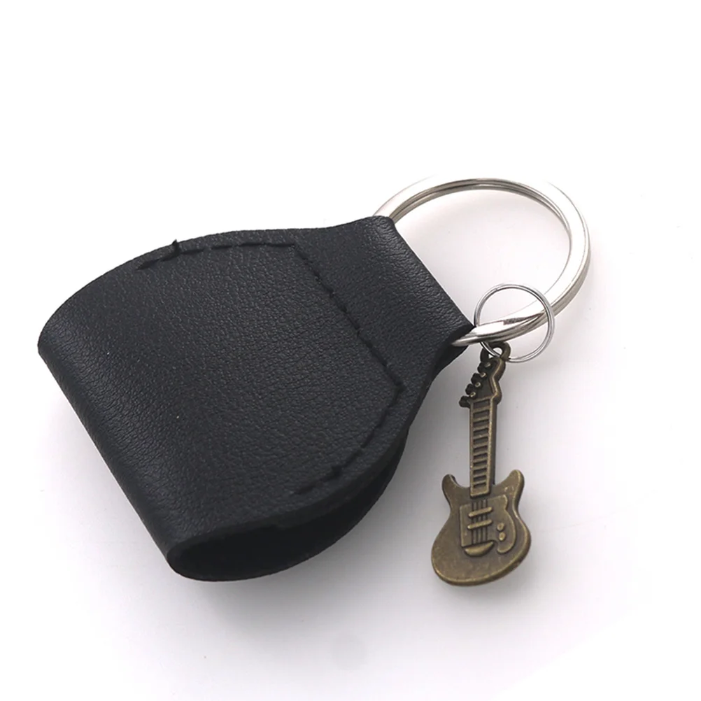 

Pick Bag Guitar Carrier Electric Holder Keyring Plectrums Container Wallet Case Metal Storage with Pendant