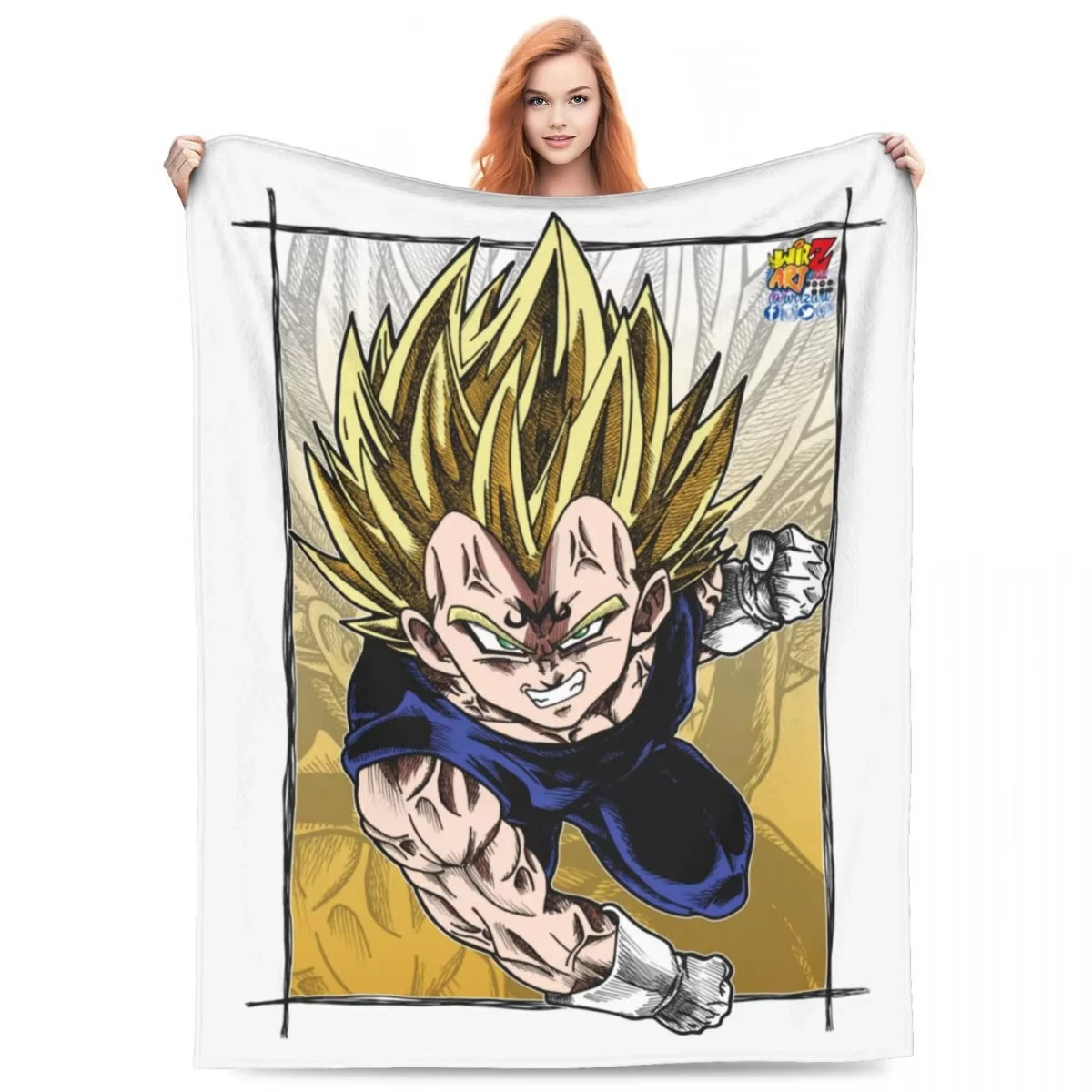 Dragon Ball Z Knitted Blanket Flannel Anime Son Goku Soft Throw Blankets for Bed Bedroom Quilt view 2