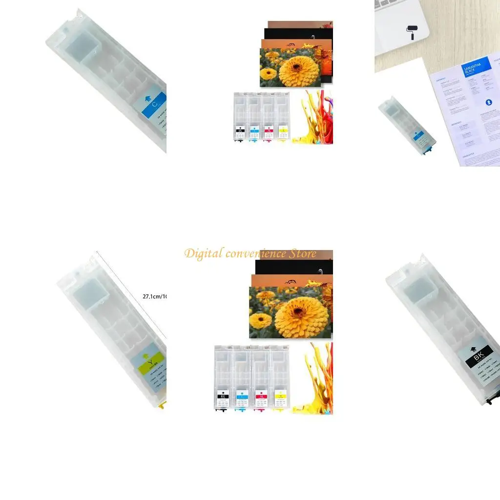 

97QA Простой в использовании набор из 4 многоразовых струйных картриджей для принтеров WF-C5290 WF-C5790 WF-C5210, бесчиповая