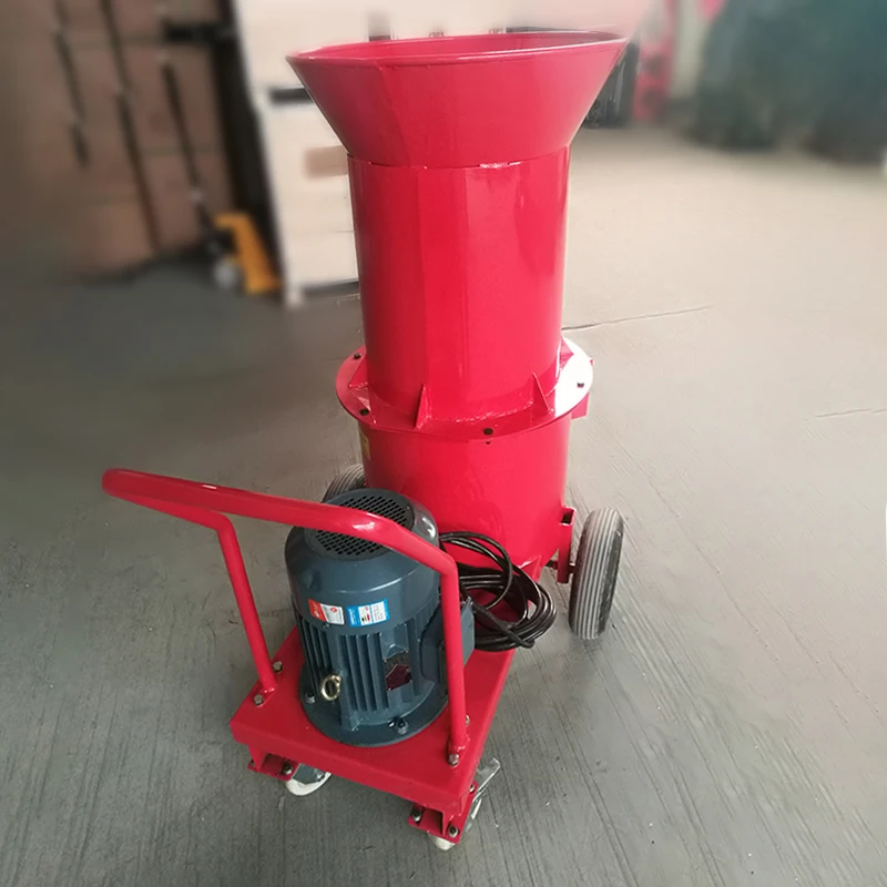 آلة تقطيع الخشب الكهربائية من نوع الطبل مقاس 4 بوصة عمودية ثابتة للمزارع آلة تقطيع فرع عالية الكفاءة